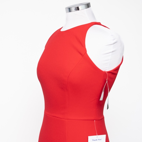 Betsy & Adam Arielle Scuba Crepe Ruffle Slit Gown - Picture 6 of 11